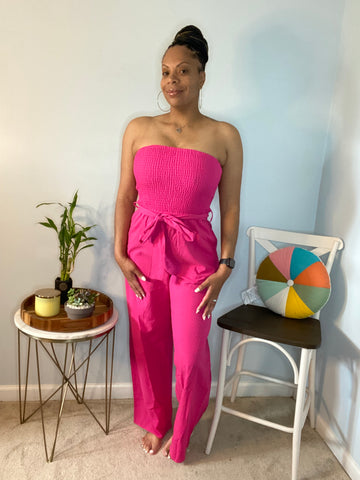 The Fuschia Linen Jumpsuit